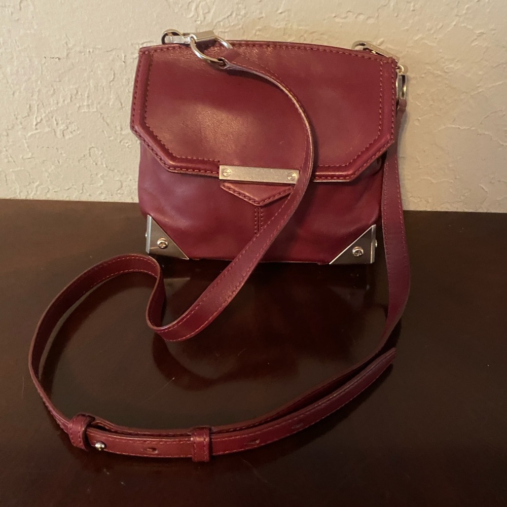 ALEXANDER WANG Marion Mini Burgundy Bag Prisma Smooth Leather Crossbody Perfect
